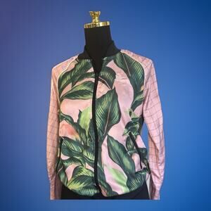 Adidas X fFarm Rio Pink Floral Track Jacket Tropocal Trrefoil
